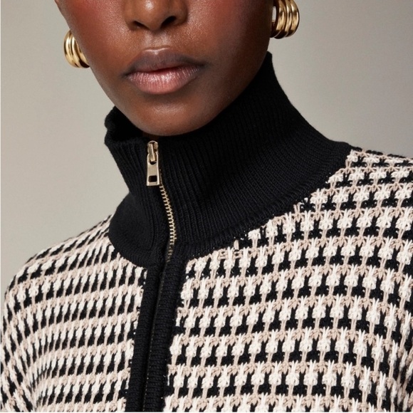 NWT J Crew Jacquard sweater-jacket CB934 sz L - Picture 3 of 10